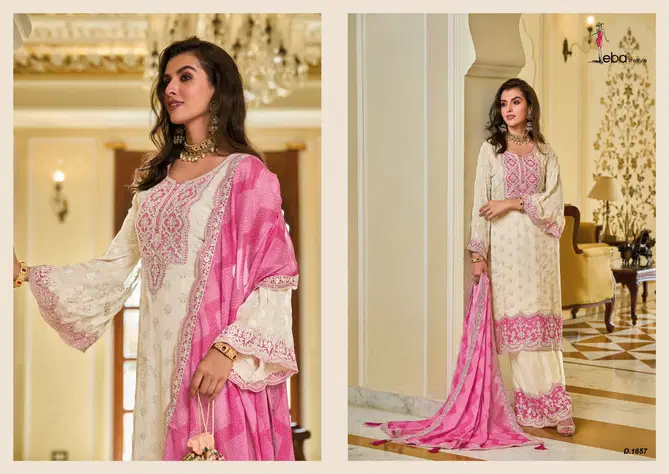 Zarkash By Eba Chinon Heavy Embroidery Wedding Wear Readymade Suits Wholesale Shop In Surat
